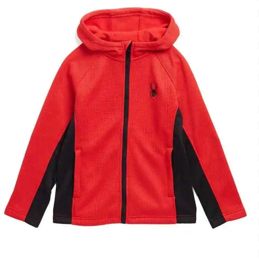 Spyder Red constant stryke knit jacket‎ boy size medium 10/12 knit hoodie